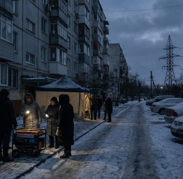 Ukraine Capital Shivers in Cold without Power