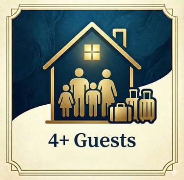 a family gathering in a house with a house in the background