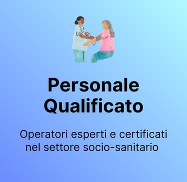Illustrazione OSS Operatore Socio Sanitario, con testo "Personale Qualificato"