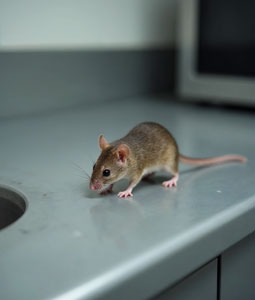 A mouse in a commercial kitchen