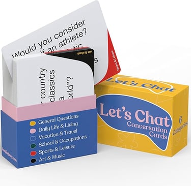a box of let's chat cards