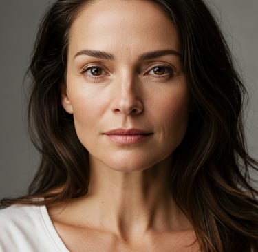 a woman with long hair and a white shirt