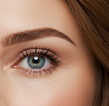 a woman with a blue eyes and brown eyes
