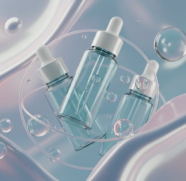 a bottle of liquid in a glass bottle