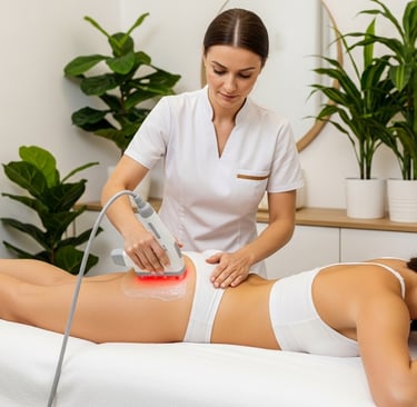 a woman getting a massage at a spa