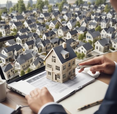 Sunlight streams through overhead beams, casting shadows on a wall featuring a prominent sign with bold red letters stating 'GOOD BUSINESS'. The environment appears to be indoors with modern architectural elements and minimalistic decor. Potted plants and furniture create a relaxed, professional atmosphere.