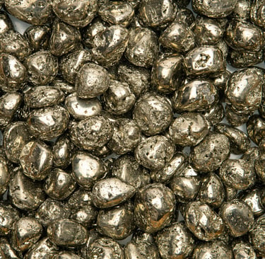 pyrite, pierres jaunes en vrac