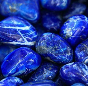 a pile of blue lapel stones