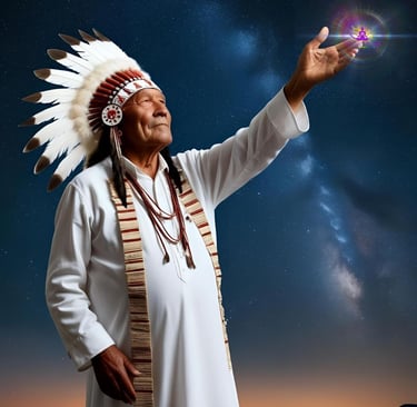 Seu Pena Branca Olhando para as Estrelas