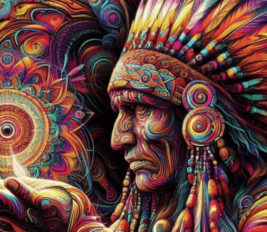 Ilustração de Ste Estrelas se conectando com a sabedoria da Pleiades