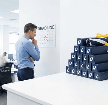 Ilustrasi manajemen pengadaan merchandise dengan proses produksi yang efisien.