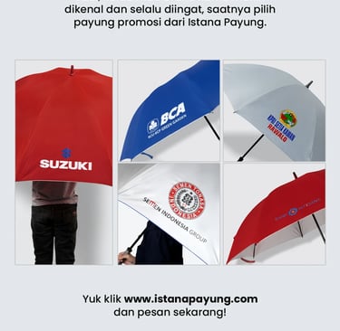 payung promosi custom dengan logo perusahaan