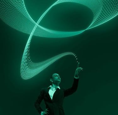 woman empowered drawing with data