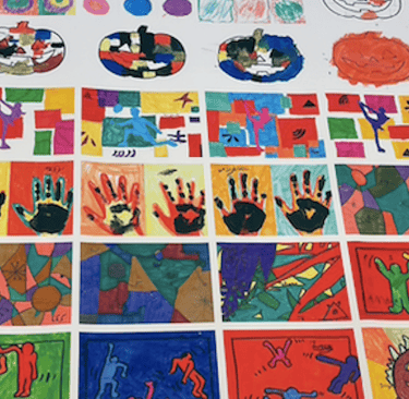 photo d'une oeuvre commune réalisée par les enfants