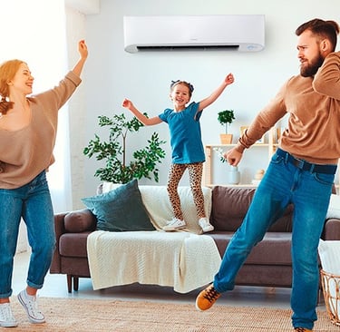 a man and woman playing with a remote control system