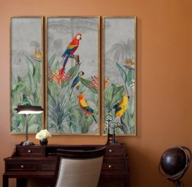 Phối tranh indochine phù hợp với mảng tường