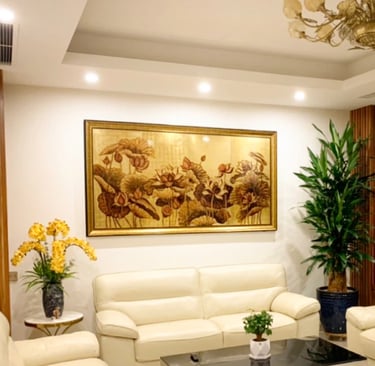 tranh phong sen phòng khách