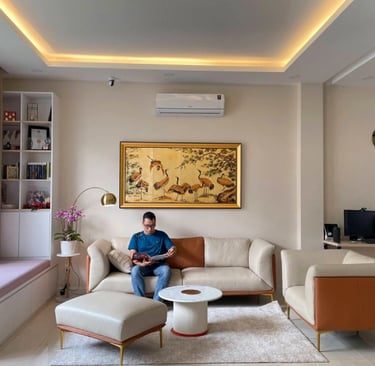 tranh tùng hạc phong thuỷ