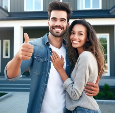 un couple est heureux d'économiser sur son assurance de prêt gràce à Jelem Courtage