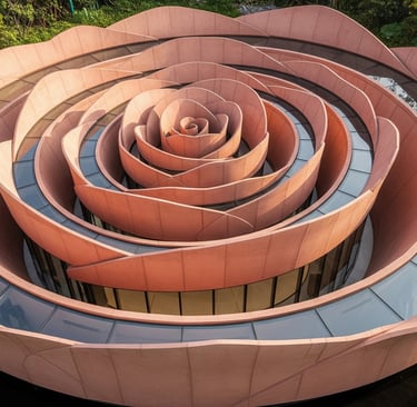 flower shaped building from above