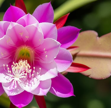 opening night of orchid cactus close up