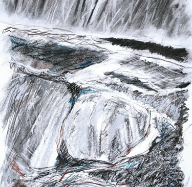 Paysage imaginaire 200725 - 2025 - 50X70 - fusain carrés comté