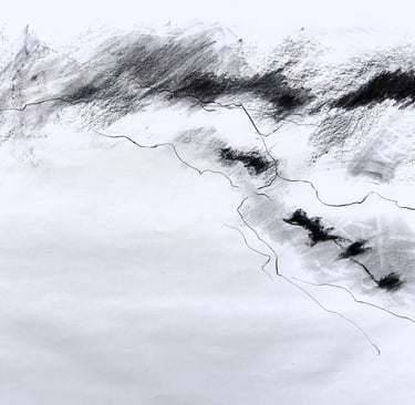 Paysage imaginaire 220625 - fusain sur papier - - 65X50 - 2025
