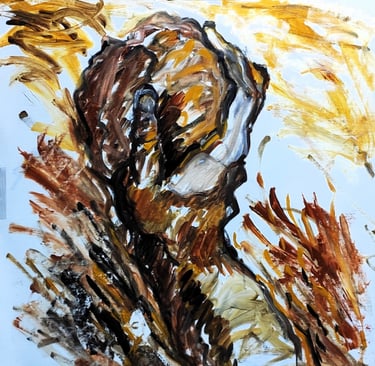La Pierre Brute - Acrylique sur toile - 40X40 - 2024