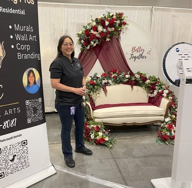 Custom backdrop with florals