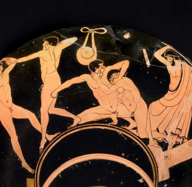 Ancient Pankration vase (5th c. BCE)