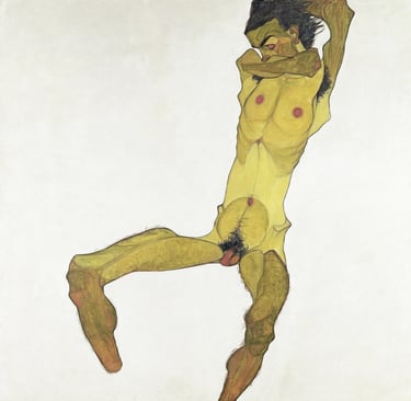 Egon Schiele, Seated Male Nude (Self-Portrait), 1910