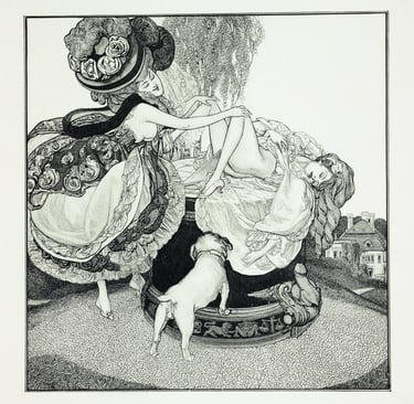 Erzählungen am Toilettentisch by Franz von Bayros, 1911