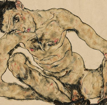 Nude Self Portrait by Egon Schiele, 1916