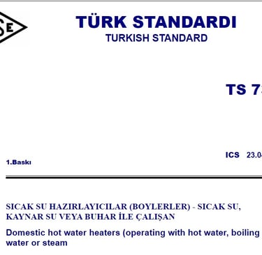 TS 736, 736, TS 736 Sıcak Su Hazırlayıcılar (Boylerler) Standardı