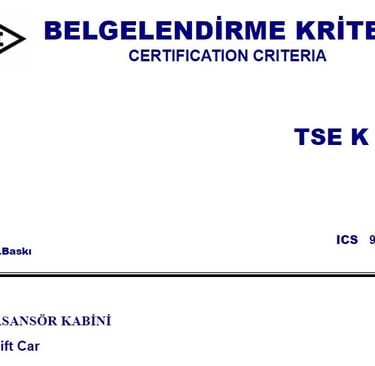 TSE K 518,  ASANSÖR KABİNİ
