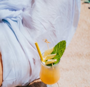 Refreshing cocktail by the beach