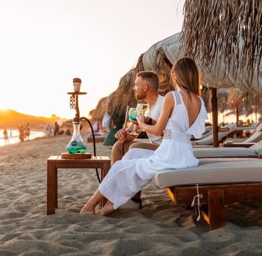 A young couple enjoying the sunset