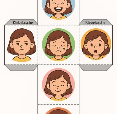 Gefühle-Erzählwürfel zum Ausdrucken für die Sprachförderung
