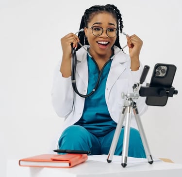 a woman doctor with stethoscope and stethoscope on a trip