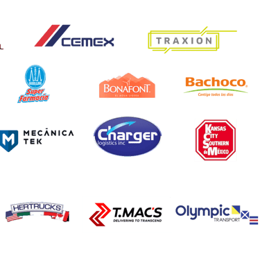 son los logos de las empresas a las que Master Tire les da el servicio de renovado de llantas