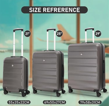 Aerolite Hard Shell 3 Piece Lightweight Suitcase Complete Luggage Set