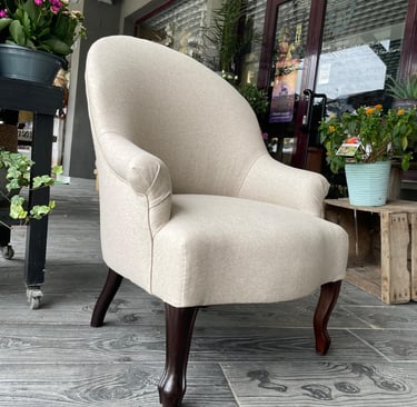 Bergère en lainage Casamance rénovation Kosy Atelier Tapissier