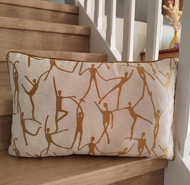 Coussin 40x60cm Tissu Camengo passepoil Passementerie d'Ille de France création Kosy Atelier Tapissier