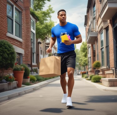 A large digital printing machine inside a room, producing a vivid banner with pink, black, and white colors. The machine has a blue exterior with multiple control buttons and switches, situated against a neutral-colored wall with a few posters and signs.