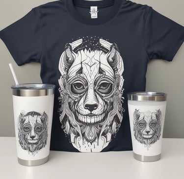 Three black T-shirts are neatly folded and laid out on a light-colored surface. The shirts have tags attached to them, and the phrase 'MADE WILD DNVR, CO' is visible on the two outer shirts, while the middle shirt features a unique white design resembling a skeleton hand.