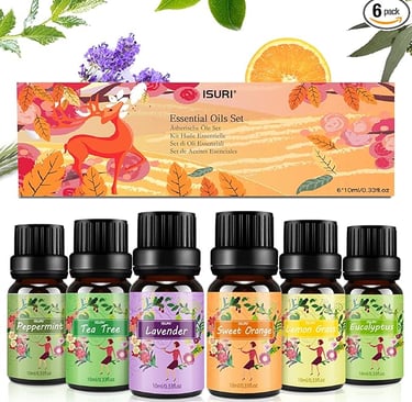 Set de aceites esenciales aromáticos para aromaterapia y relajación