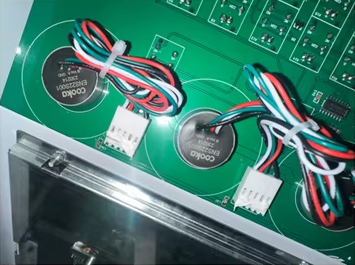 a close up of a circuit board with a circuit board