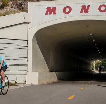 Cyclists riding on the Monon Trail