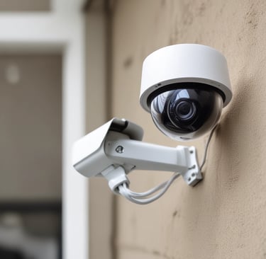 An electronic intercom system mounted on a wall, featuring a camera, a speaker, a numeric keypad, a small display screen, and a sensor for card scanning. The panel appears to be metallic with a sleek design.