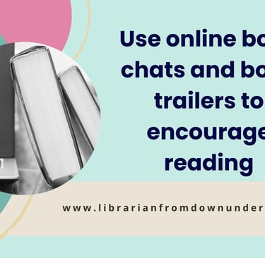 image for use online book chats and book trailers to encourage reading